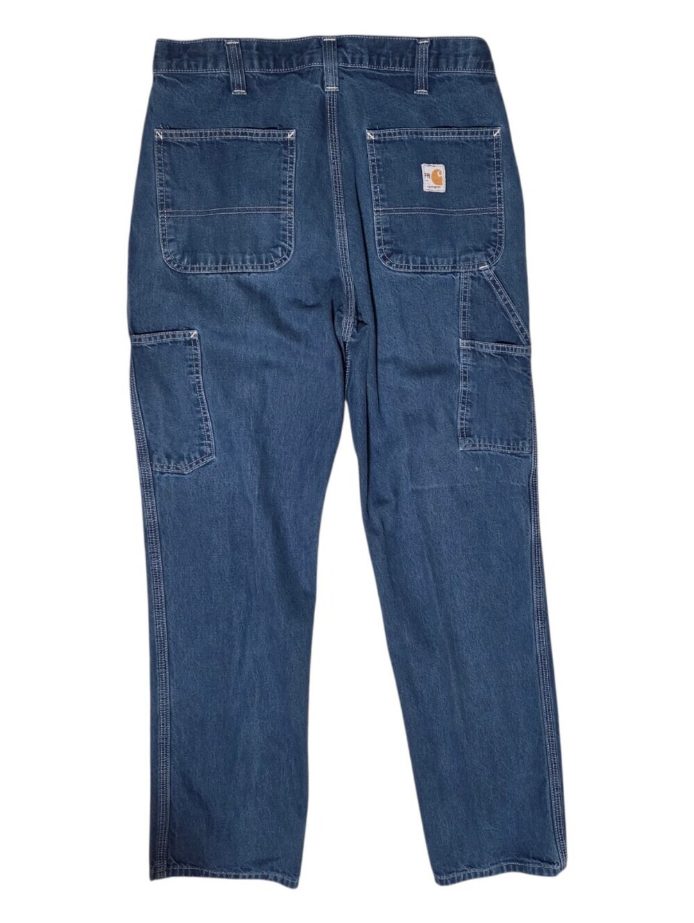 Carhartt FR Jeans Mens 32x34 Blue Straight Flame Resistant Work Chore Carpenter - Picture 2 of 10